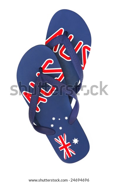Fremme ordbog Mellemøsten Australian Thongs Flipflops Isolated On White Stock Photo (Edit Now)  24694696