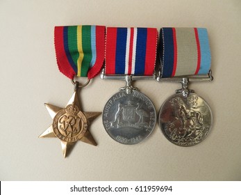 Australian War Medals From 2nd World War WW2.   Pacific Star, Mentioned In Despatches, Defence Medal    British, ANZAC