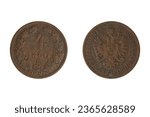 Austria 1860 B 4 Kreuzer. Austrian coin. Obverse and Reverse