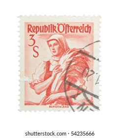 AUSTRIA - CIRCA 1950s: A Stamp Printed In Austria Showing Portrait Of Young Woman, Circa 1950s