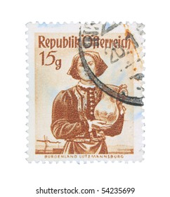 AUSTRIA - CIRCA 1950s: A Stamp Printed In Austria Showing Portrait Of Young Woman, Circa 1950s