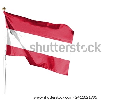 Austria flag on cloudy sky. fly in the sky