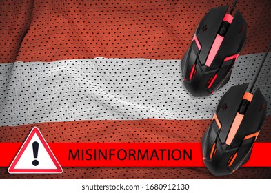 Austria flag and two computer mouses. Misinformation during Coronavirus or 2019-nCov virus concept