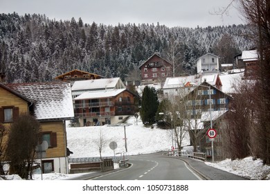 Austria Road In Bregenz Forest