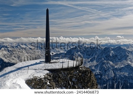 Austria- tyrol- oetztal- soelden- observation deck schwarze schneid with obelisk