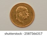 Austrian Empire, Francis Joseph I. Scarce Gold 10 Corona Coin.
1909