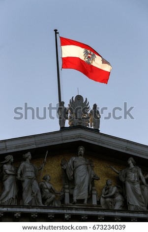 Similar – The Austrian Flag Wind