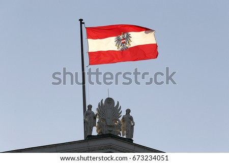 Similar – The Austrian Flag Wind