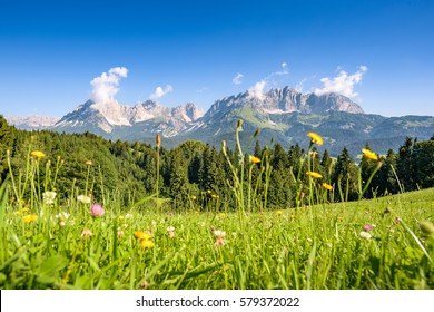 Austrian Summer Landscape, Kitzbuehel, Tyrol, Austria