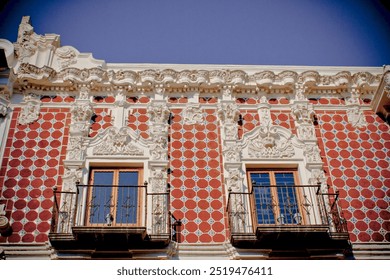 Authentic baroque style architecture at Puebla city, colonial house facade close-up. - Powered by Shutterstock