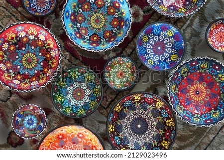 Authentic hand made Turkish ceramic bowls with vibrant bright colours and intricate hand painted design. Sourced from Turkey. This can be used as home decor or for serving. Iznik pottery.