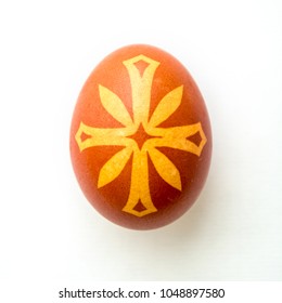 Authentic happy ester eggs painted with a stencil - Shutterstock ID 1048897580