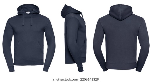 Authentic Male Hoodie Sweatshirt Long Sleeve With Clipping Path, Mens Hoody With Hood For Your Design Mockup For Print, Isolated On White Background. Template Sport Winter Clothes. - Shutterstock ID 2206141329