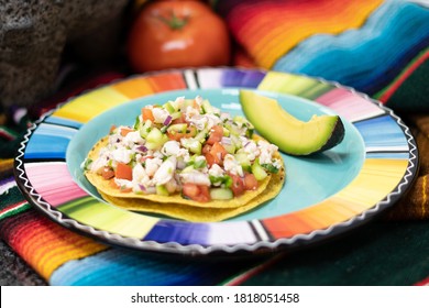 Authentic Mexican Cuisine
Shrimp Ceviche Tostada