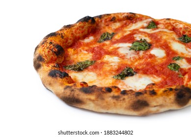 Authentische neapolitanische Büffel-Mozzarella, Tomate und Basispizza, italienische Küche