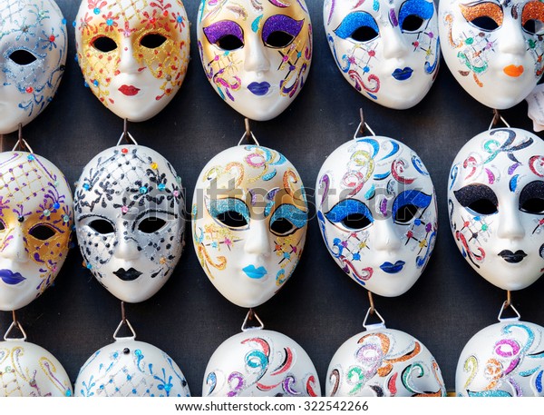 Authentic Original Venetian Fullface Masks Carnival Stock Photo ...