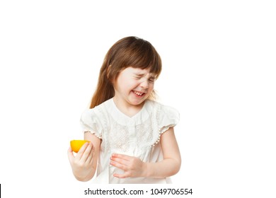 Authentic portrait of child on white background. Isolated. Copy space text.