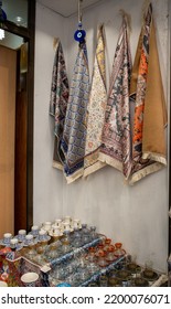 authentic scarves or scarf, in the shop window.
Authentic scarves in a showcase in Istanbul - Shutterstock ID 2200076071