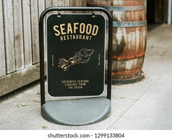 Authentic Seafood Restaurant Board Mockup