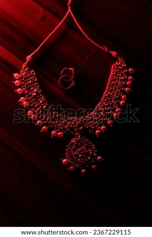 Authentic Traditional Indian Jewelery Necklace On Dark Background