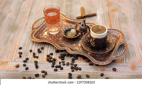 
Authentic Turkish Coffee On Wood Floors (Cezveli Türk Kahvesi)