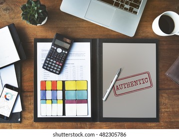 Authentic Veritable Value True License Genuine Concept