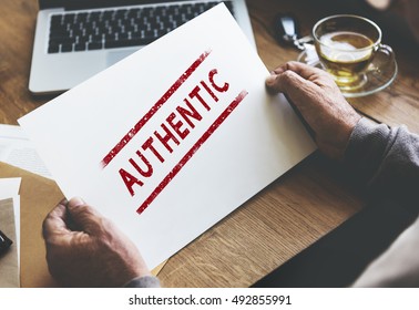 Authentic Veritable Value True License Genuine Concept