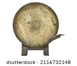 Authentic vintage weathered boxing bell isolated on a white background