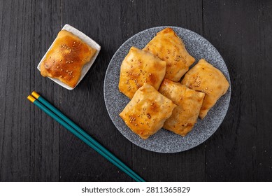 Authentic Xinjiang Roasted Mutton Buns, Clay Oven Baked Samsa Pastry with Meat Filling