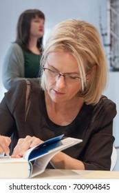 Author Jojo Moyes At The Frankfurt Bookfair / Buchmesse Frankfurt 2015 In Frankfurt Am Main, Germany