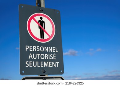 Authorized Personnel Only Restricted Area Icon Access Denied French Sign On Blue Sky