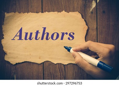 authors word write by Businessman. 