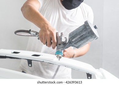 Auto Body Repair Series : Painting Car Bumper In Paint Booth