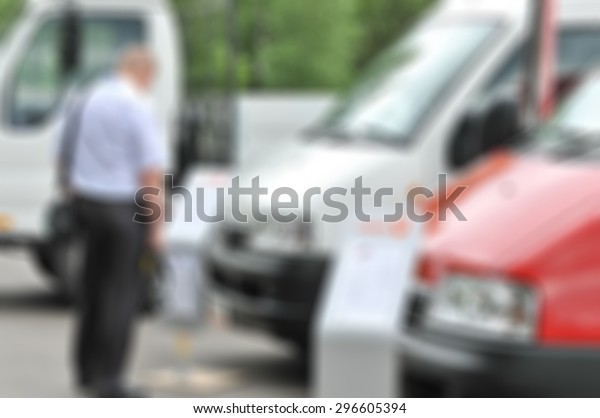 Auto car fleet dealer show theme blur background\
with bokeh effect