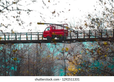 Auto crossing bridge. 