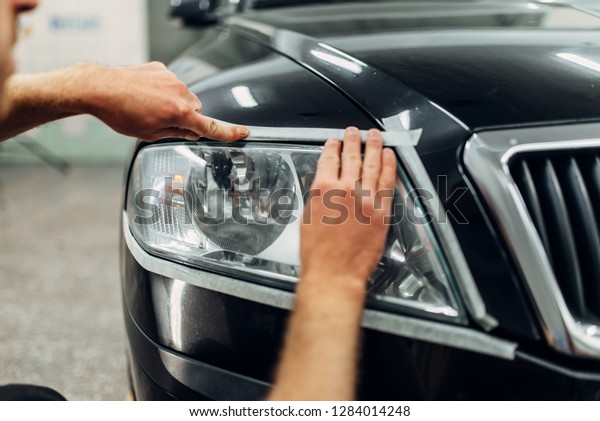 Auto
detailing of car headlights, carwash
service