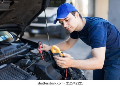 Auto Electrician Troubleshooting A Car Engine