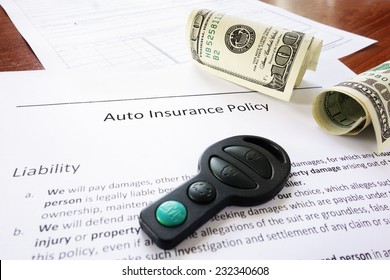 Auto Insurance Policy With Cash And Key Fob                               