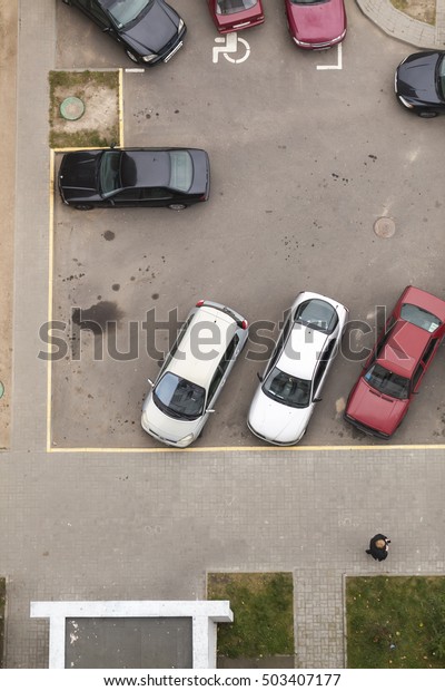 \
auto parking  top view. Minsk,Belarus, October 21,\
2016