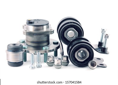 Auto Parts. Detail Of The Suspension On A White Background