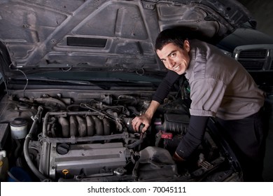 Auto Repair Mechanic Under The Hood