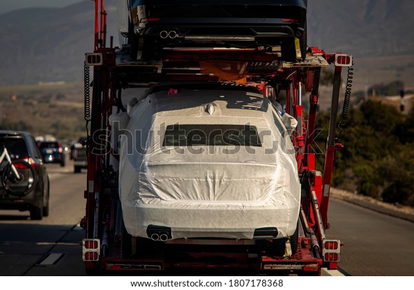 Auto Transport Carrier on\
Freeway 