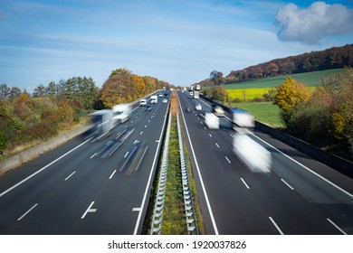 Autobahn in Germany with traffic