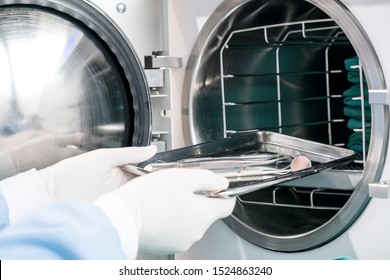 autoclave sterilizing machine for dental tools to clean. cless B/ high quality. - Shutterstock ID 1524863240