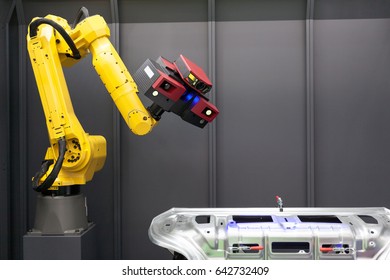Automated scanning. 3D Scanner mounted on robotic arm.