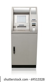 Automated teller machine isolated on white