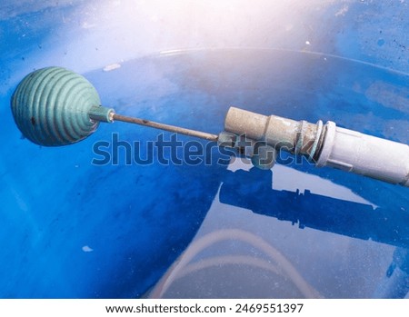 Automatic ball float for water storage Valve. Plumbing system.