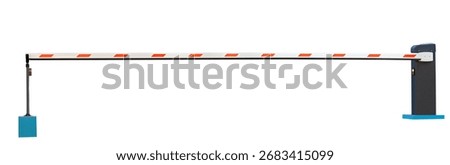 Automatic barrier gates to entry the courtyard of the building on white background