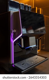 Automatic coffee machine with illuminated panel