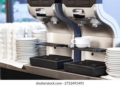 Automatic coffee machine maker with a cup